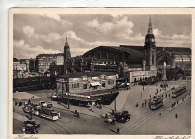 Bahnhof Hamburg Strassenbahn ca 1940