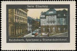 Reichsbank, Sparkasse, Bismarckdenkmal und Straßenbahn