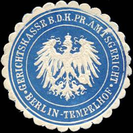 Gerichtskasse bei dem Königlich Preussischen Amtsgericht - Berlin - Tempelhof