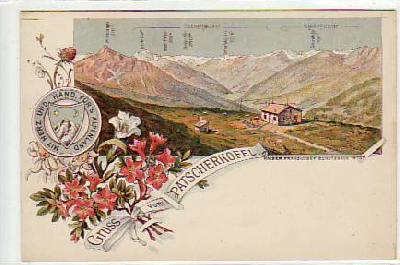 Patscherkofel Alpen Schutzhütte Litho ca 1900 Österreich