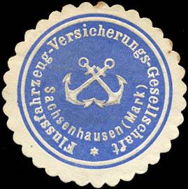 Flussfahrzeug - Versicherungs - Gesellschaft - Sachsenhausen (Mark)