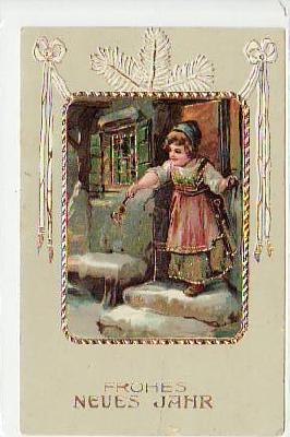 Glückwunsch Neujahr Prägekarte ca 1910