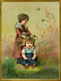Kinder beim Blumen pflücken