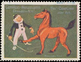 Clown mit Pferd, Tier Kostüm