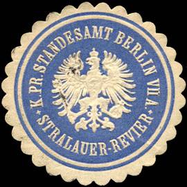 Königlich Preussisches Standesamt Berlin VII A. Stralauer - Revier