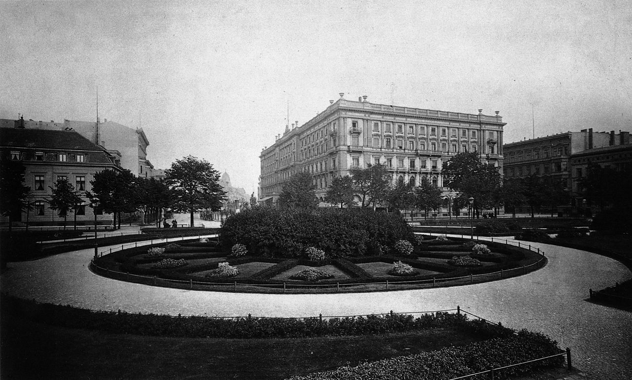 Ansichtskarte vom Wilhelmplatz um 1886