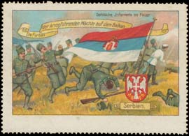Serbische Infanterie im Feuer