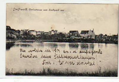Greifswald Carlsstrasse vom Stadtpark aus 1908