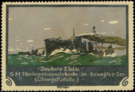 S.M. Hochseetorpedoboote in bewegter See (Übungsflottille)
