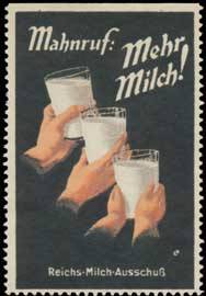 Mahnruf: Mehr Milch!