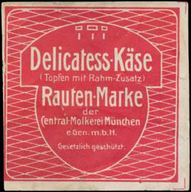 Delikatess Käse Rauten-Marke