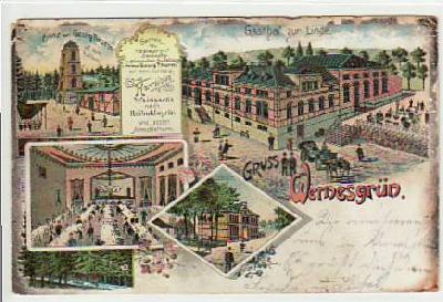 Wernesgrün Vogtland Gasthof Litho 1901