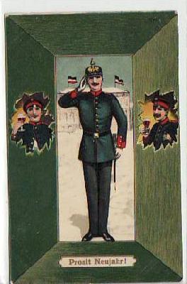 Glückwunsch Neujahr Militär Soldaten 1914