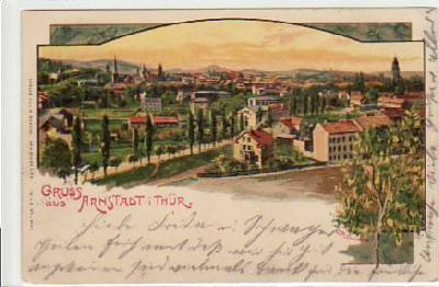 Arnstadt in Thüringen Litho 1906