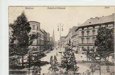Ratibor Schlesien Bahnhof-Strasse 1907