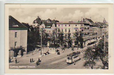 Cottbus Berliner Strasse Strassenbahn ca 1940