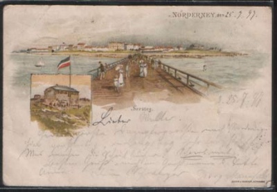 Norderney Seesteg Litho 1897