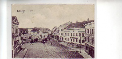 Lutherstadt Eisleben Plan mit 2 x Strassenbahn 1905