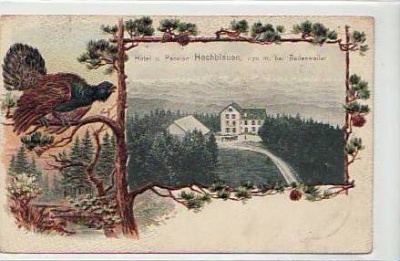 Hotel Hochblauen bei Badenweiler Schwarzwald, Prägekarte 1913