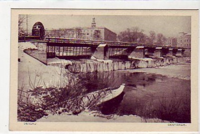 Dessau Muldewehr im Winter ca 1930