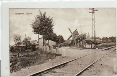 Pritzerbe Havel Windmühle und Eisenbahn-Linie 1916