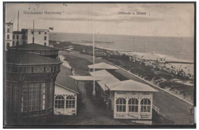 Norderney Giftbude und Strand 1913