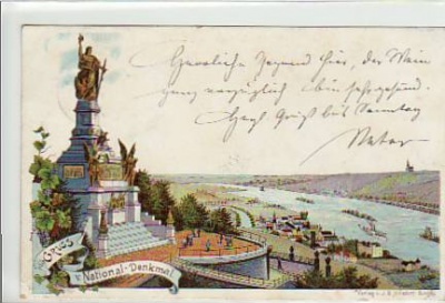 Rüdesheim im Rheingau National-Denkmal,Dampfer 1904