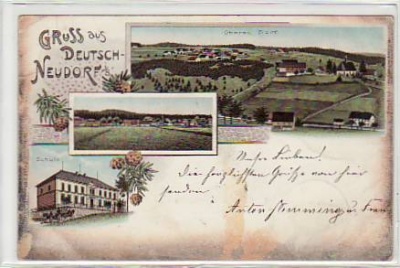 Deutsch-Neudorf Erzgebirge Litho 1899