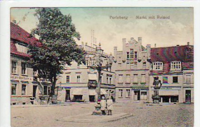 Perleberg Markt mit Roland 1914