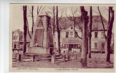 Lübtheen in Mecklenburg Kriegerdenkmal vor 1945