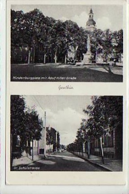 Genthin Hindenburgplatz und Schulstrasse 1937