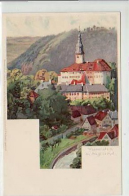 Schloß Weesenstein Müglitzthal Künstlerkarte E.G. bei Pirna