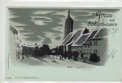 Sangerhausen Mondschein Litho ca 1900