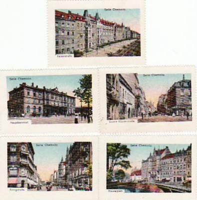 Chemnitz Strassen Serie als Marken 6,5x4,5 cm groß