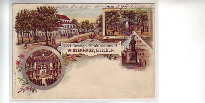 Lutherstadt Eisleben Litho vom Wiesenhaus 1902