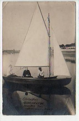Wittenberge Segelboot im Hafen 1923