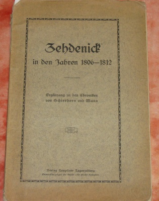Zehdenick Heimatheft,Heimat-Literatur 1806-1812