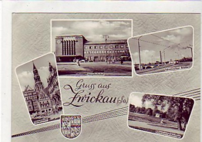 Zwickau kleine Bilder mit Bahnhof 1964
