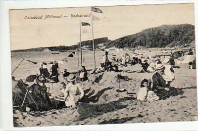 Ostseebad Möltenort bei Kiel Badestrand 1918