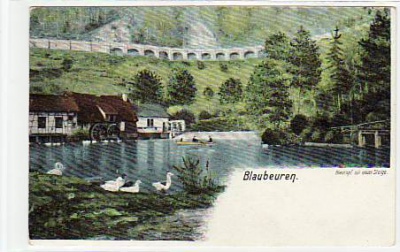 Blaubeuren Blautopf Wassermühle ca 1910