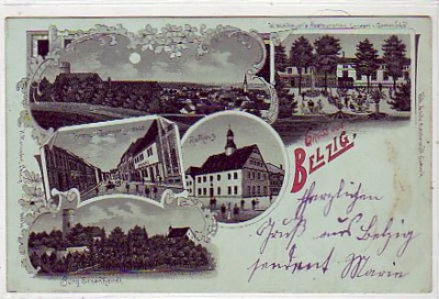 Belzig Brandenburger Strasse,Restaurant,Burg,Litho 1901