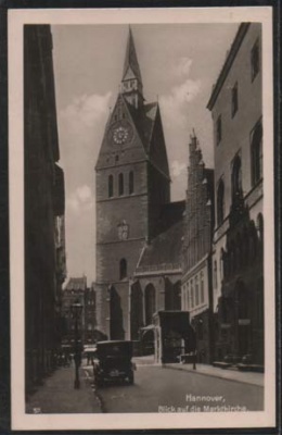 Hannover Blick auf die Marikirche 1961 Auto