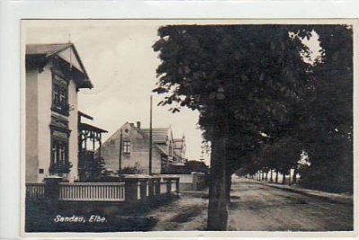 Sandau Elbe Straßen Foto Karte 1932