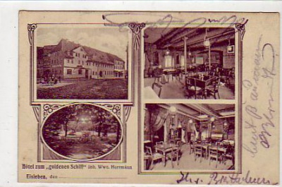 Lutherstadt Eisleben Hotel zum goldenen Schiff 1912
