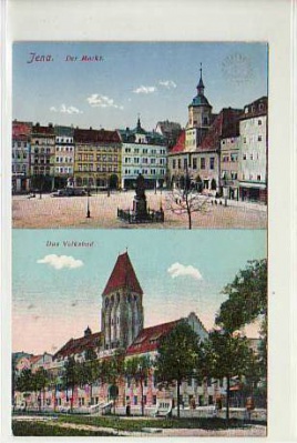 Jena Markt und Volkshaus ca 1915