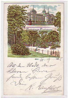 Dortmund ,Fredenbaum ,Vorläufer Ansichtskarte von 1895