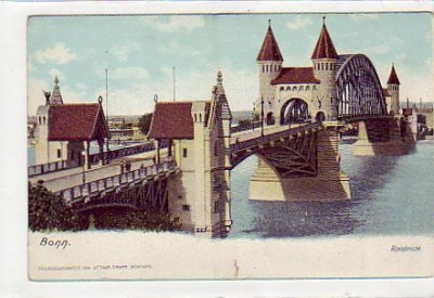 Bonn am Rhein Rheinbrücke vor 1907
