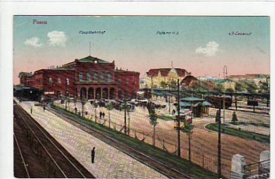 Posen Polen Bahnhof 1915