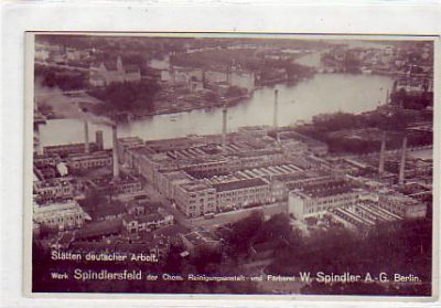 Berlin Köpenick Foto KArte Fabrik Spinderlsfeld vor 1945