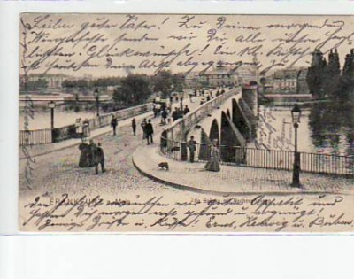 Frankfurt am Main Alte Brücke mit Sachsenhausen 1903